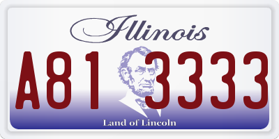 IL license plate A813333