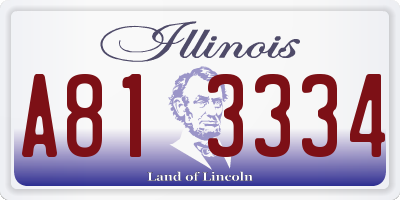 IL license plate A813334