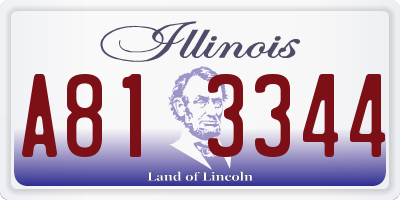 IL license plate A813344