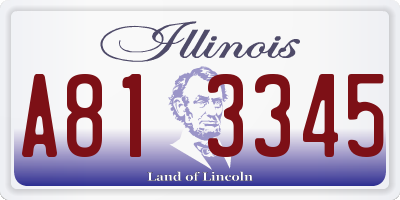 IL license plate A813345