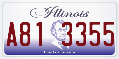 IL license plate A813355