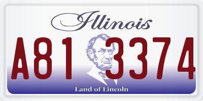 IL license plate A813374