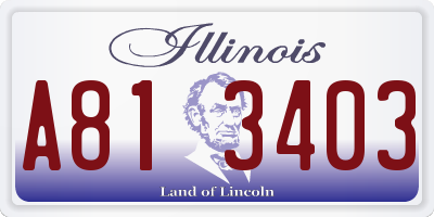 IL license plate A813403