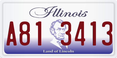 IL license plate A813413