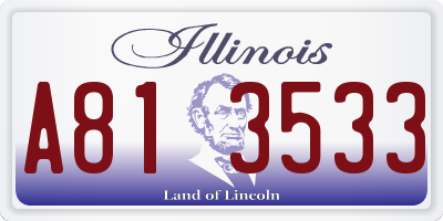 IL license plate A813533