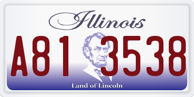 IL license plate A813538