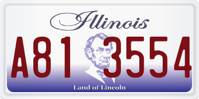 IL license plate A813554