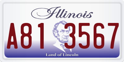 IL license plate A813567