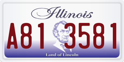 IL license plate A813581