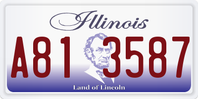 IL license plate A813587