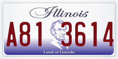 IL license plate A813614