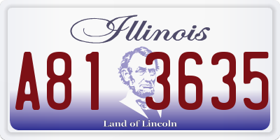 IL license plate A813635