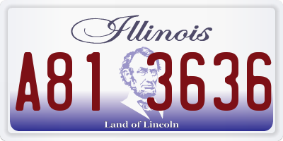IL license plate A813636
