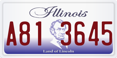 IL license plate A813645