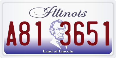 IL license plate A813651