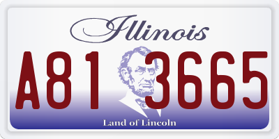 IL license plate A813665