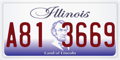 IL license plate A813669