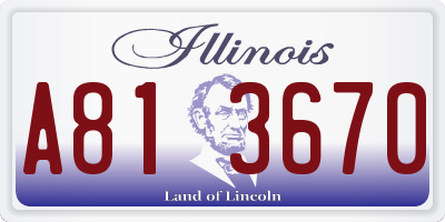 IL license plate A813670