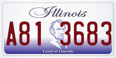 IL license plate A813683
