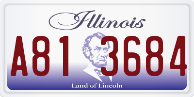 IL license plate A813684