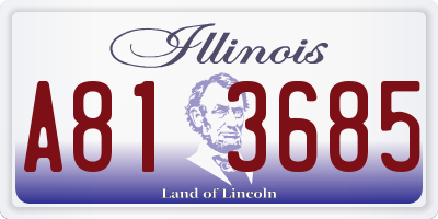 IL license plate A813685