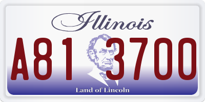 IL license plate A813700