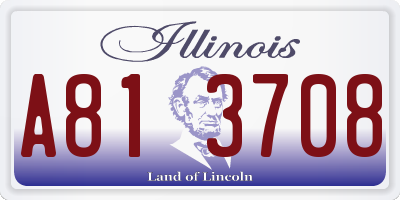 IL license plate A813708