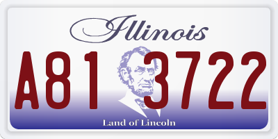 IL license plate A813722