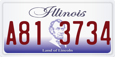 IL license plate A813734