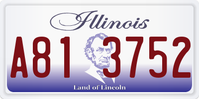 IL license plate A813752