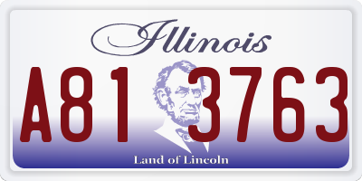 IL license plate A813763