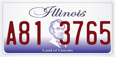IL license plate A813765