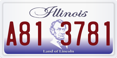 IL license plate A813781