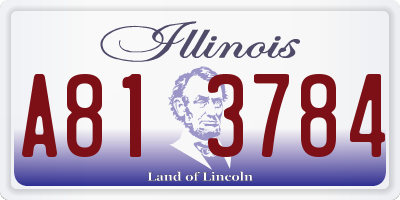 IL license plate A813784