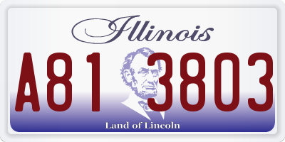 IL license plate A813803