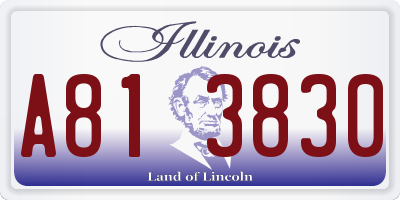 IL license plate A813830