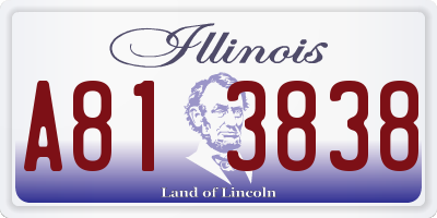 IL license plate A813838