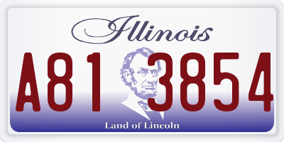 IL license plate A813854