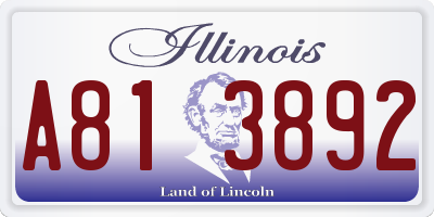 IL license plate A813892