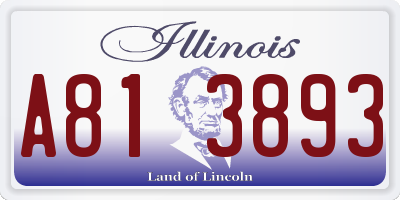 IL license plate A813893