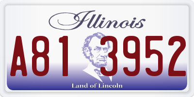 IL license plate A813952