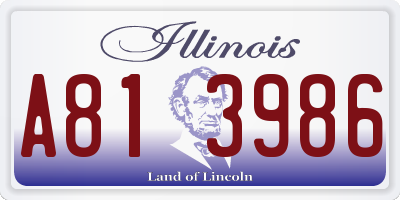 IL license plate A813986