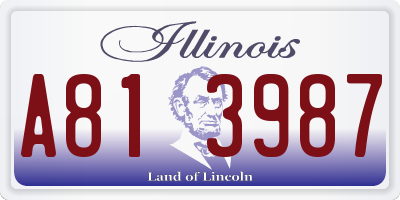 IL license plate A813987