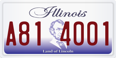 IL license plate A814001