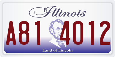 IL license plate A814012