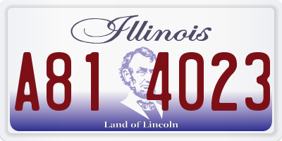 IL license plate A814023
