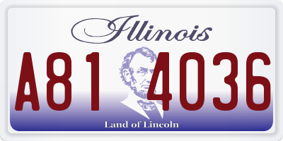 IL license plate A814036