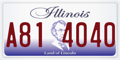 IL license plate A814040