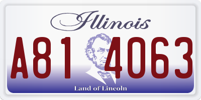 IL license plate A814063