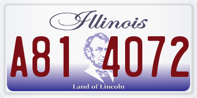 IL license plate A814072